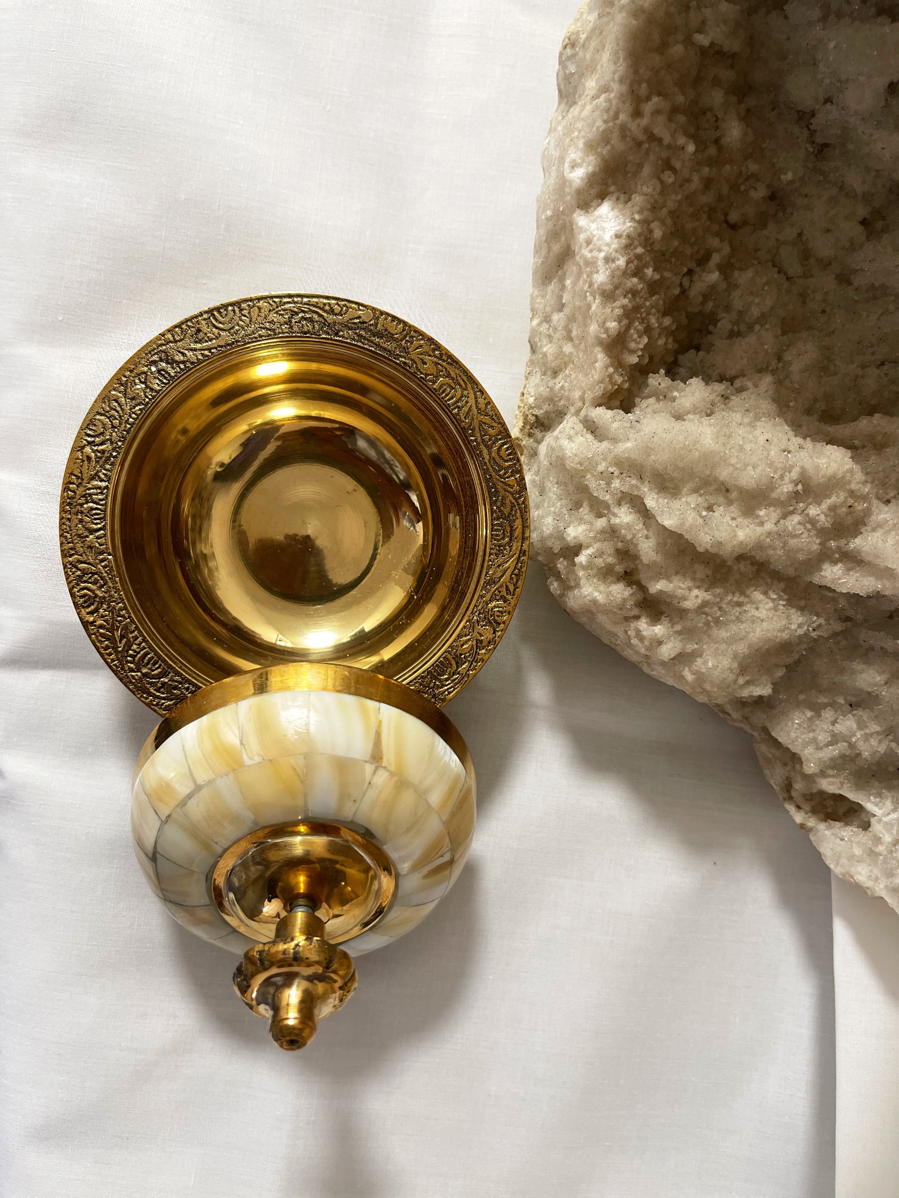 Brass and Pearl Offering Bowl