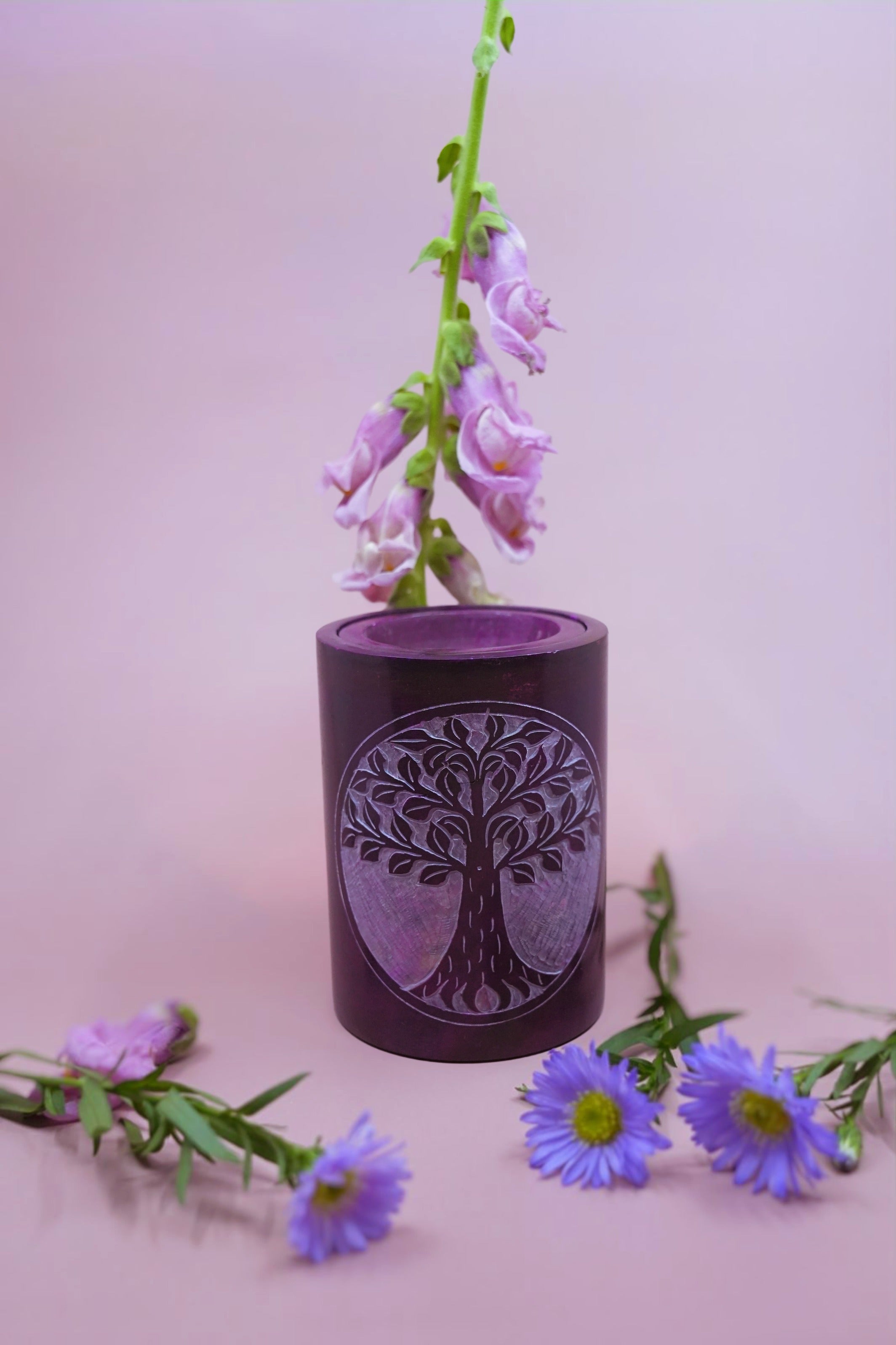 Tree of Life Oil Lamp Burner - Purple