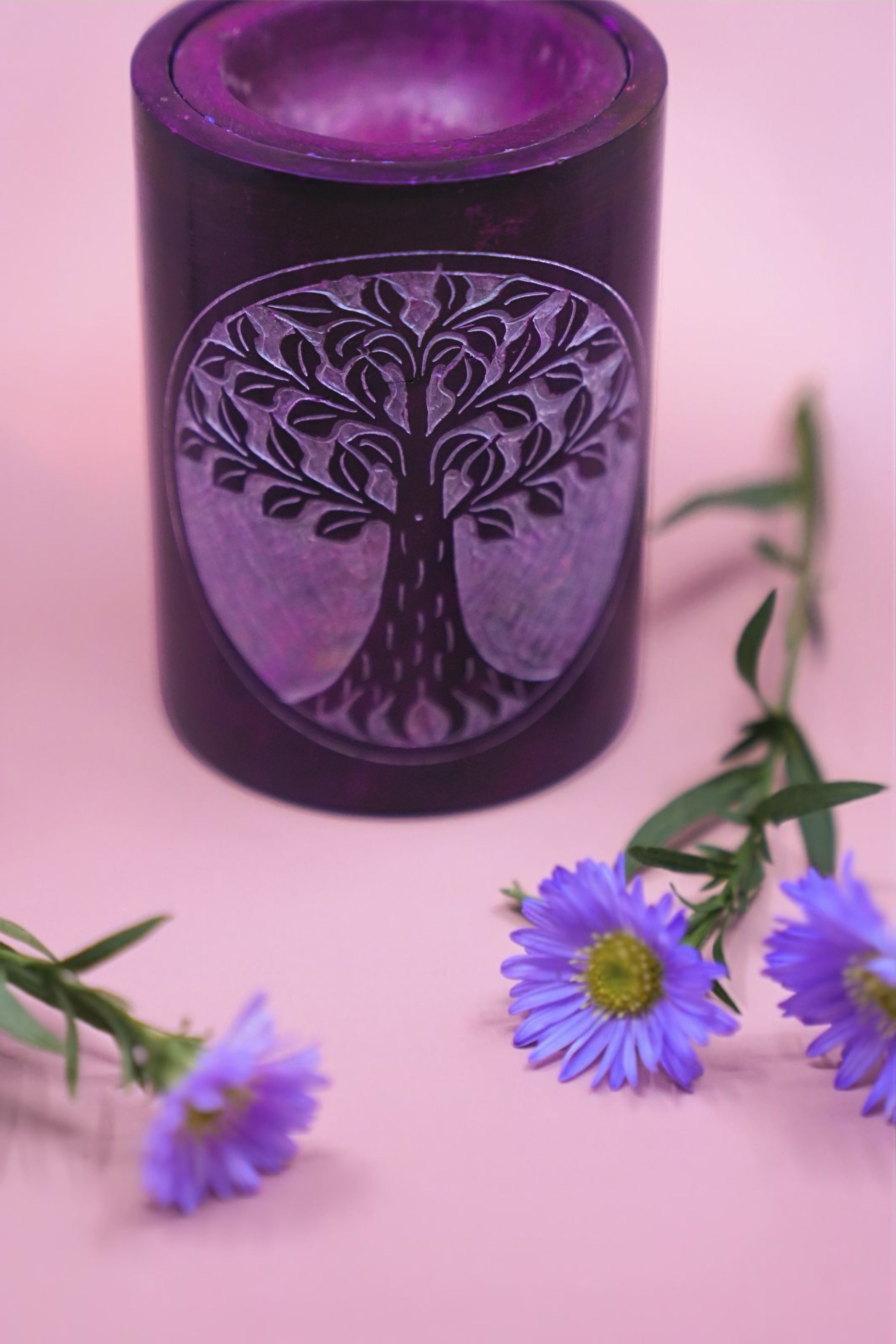 Tree of Life Oil Lamp Burner - Purple